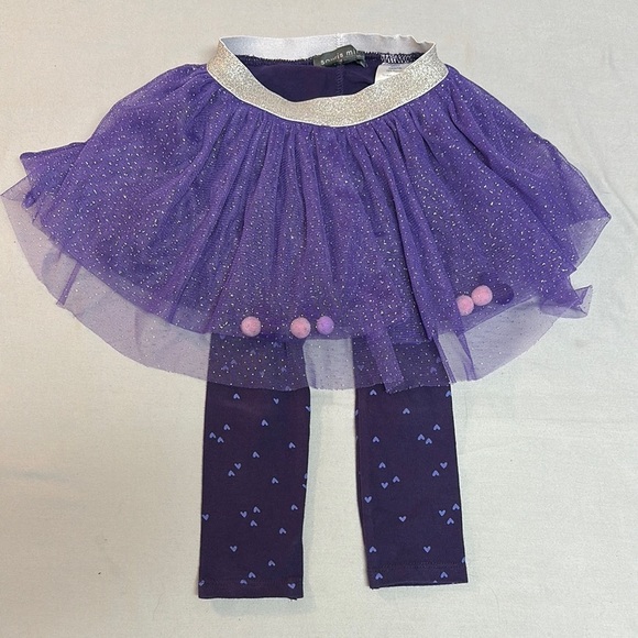 Souris Mini Purple Sparkly Tutu with Leggings - Picture 1 of 6